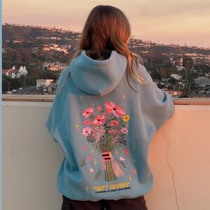 Floral Blue Hoodie by [Brand]